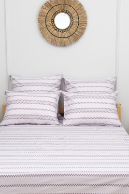 Наволочка поплин Геометрия-компаньон серый