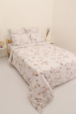 Пододеяльник перкаль Веточки бежевый
