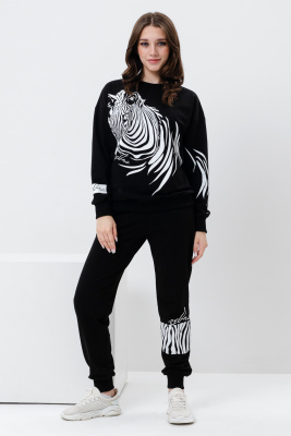 Костюм 28012 черный+зебра